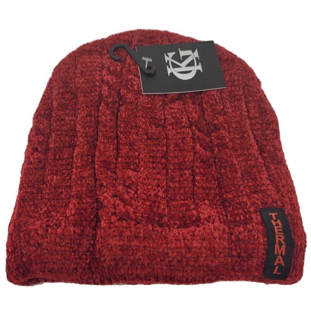 NEW Women's Beanie Hat Cap Solid Plain Knit Ski Skull Cuff Warm Winter - Red